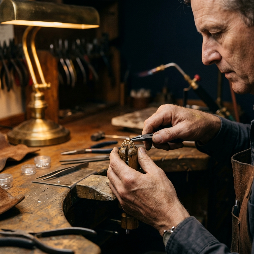 Jeweler at workbench